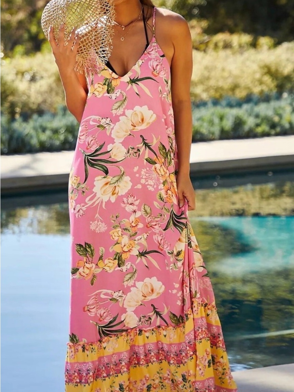 Maaji Pink Floral Maxi Swim Cover-Up